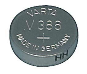 Pile bouton pour montre Varta - V386 -  1.55V - 105mah - SR43 386.801.111, cliquez pour agrandir 
