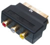 Adaptateur fiche P�ritel m�le vers 3x RCA m�le A/V IN, dor�