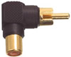 Adaptateur RCA m�le - RCA femelle, noir, angle 90�, dor�
