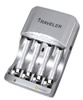 Chargeur de voyage + adaptateur voiture et 4 piles NiMh 2700mAh AA