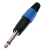 Fiche Jack 6.35mm Mono Mâle, bleu