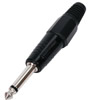 Fiche Jack 6.35mm Mono Mâle, noir
