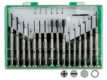 Jeu de 16 tournevis m�talliques, cliquez pour agrandir 