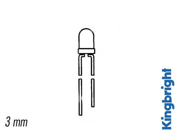 LED Bleue Transparente 3mm 40mcd, cliquez pour agrandir 