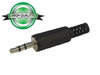 Jack male 3.5mm stereo plastique noir