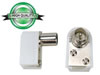 Fiche coax femelle coudee 9.5mm/2.3mm - blanc
