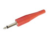 Fiche Jack 6.35mm Mono Mâle, Nickelé Rouge avec Capot En Caoutchouc