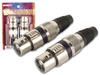 Fiche XLR Femelle 3 Broches, Nickelée (2 Pcs)