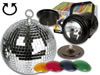 Kit Lumi�re Disco - Projecteur Par 36, 4 Filtres de Couleur, Boule � Facettes avec Moteur 20cm